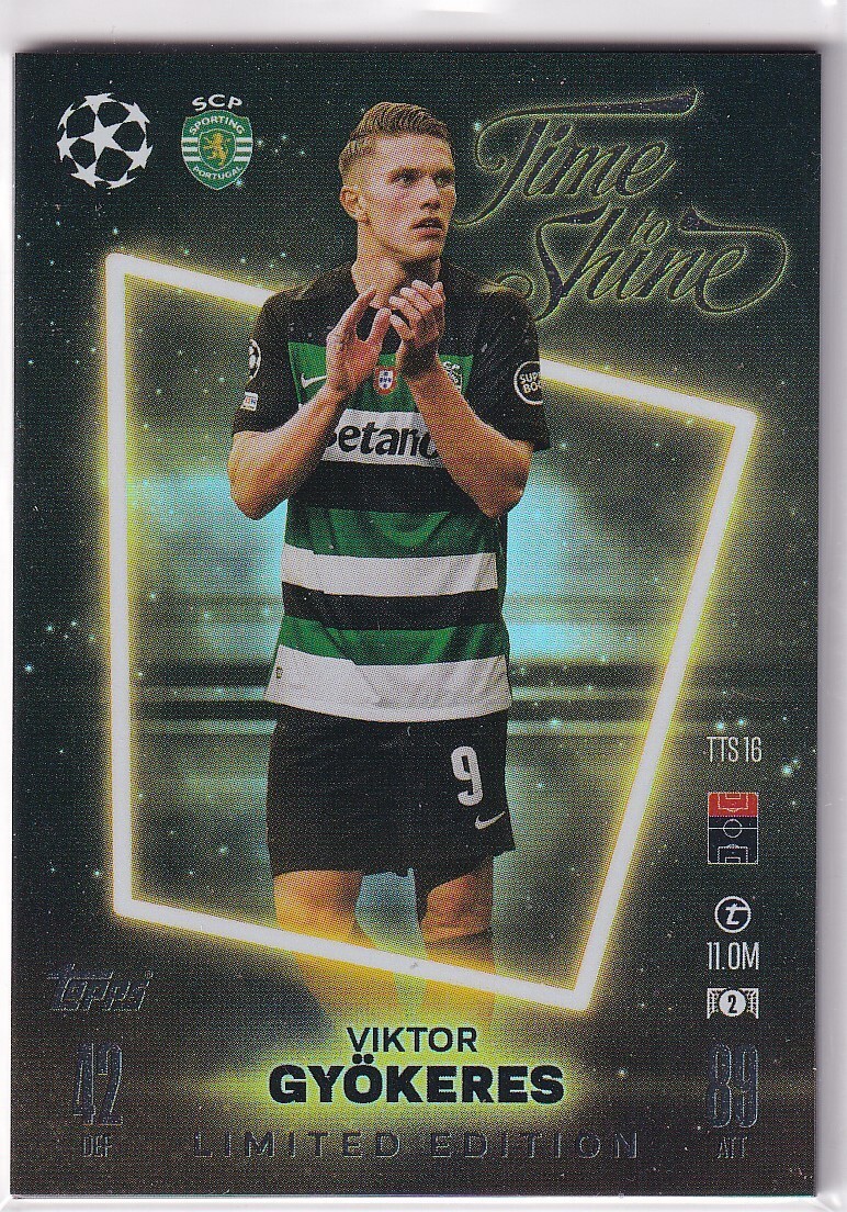 topps メモリアルカード 16/25 Topps Match Attax CL 24/25 TTS 16 Viktor Gyökeres Time to