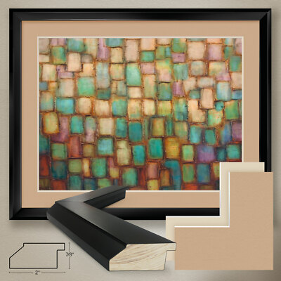 40W''x32H'': JEWEL by ALEXANDRA PERRY - PATCHES - DOUBLE MATTE, GLASS and FRAME