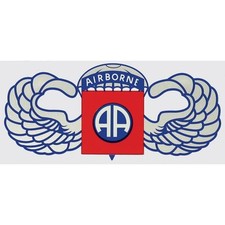 US ARMY 82ND AIRBORNE DIVISION STICKER WITH AIRBORNE WINGS - MADE IN THE USA 