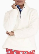J Crew Polartec sherpa fleece half-zip pullover jacket XLarge ivory EUC