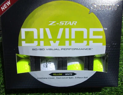 24 neue Srixon Z-Star Divide Golfbälle gelb / weiß