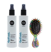 Terax Hydrate Moisturizing Leave-In Conditioner 7 Oz & Wet Brush Happy Pack of 3
