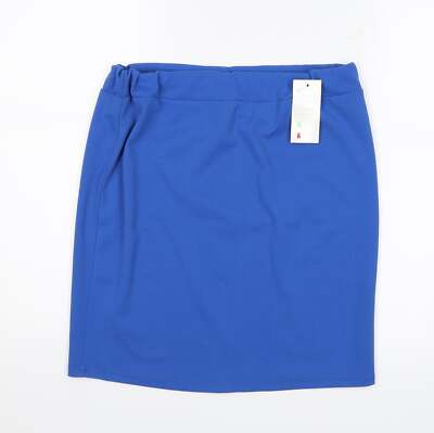Italy Moda Damen Minirock blau Polyestermischung Größe XL