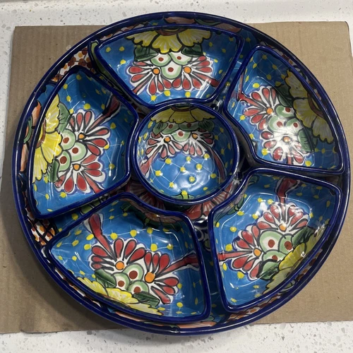 Talavera Style Sectional Mexican Serving Tray