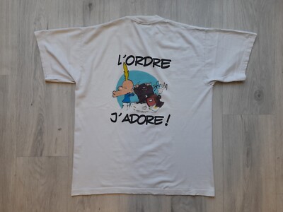 Vintage TITEUF 1999 t-shirt L'Ordre J'Adoore Medium , 90s France Cartoon shirt