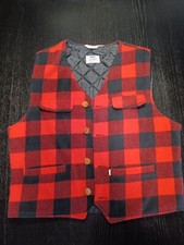 Ärmellose Weste Holzfäller Workwear Wolle kariert und gesteppt Gr. L