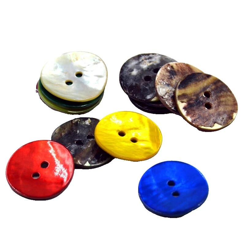 Mother of Pearl Crafts 2-Hole Flat Button Sewing Buttons