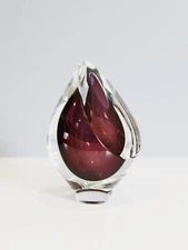 Vintage Robert Deeble Teardrop Vase Art Glass Purple Sommerso Handmade