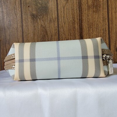 BURBERRY Blue Nova Check Small Cosmetic Pouch Bag Authentic | eBay