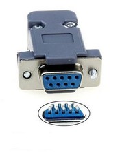 9 Pin Female D-Sub Socket Solder Connector RS232 Serial DB9 and Grey Hood WL