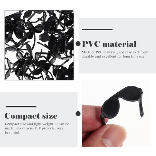 100 Pcs baby glasses frame Glasses Doll Dressing Props Doll Sunglasses Black - Bild 9 von 12