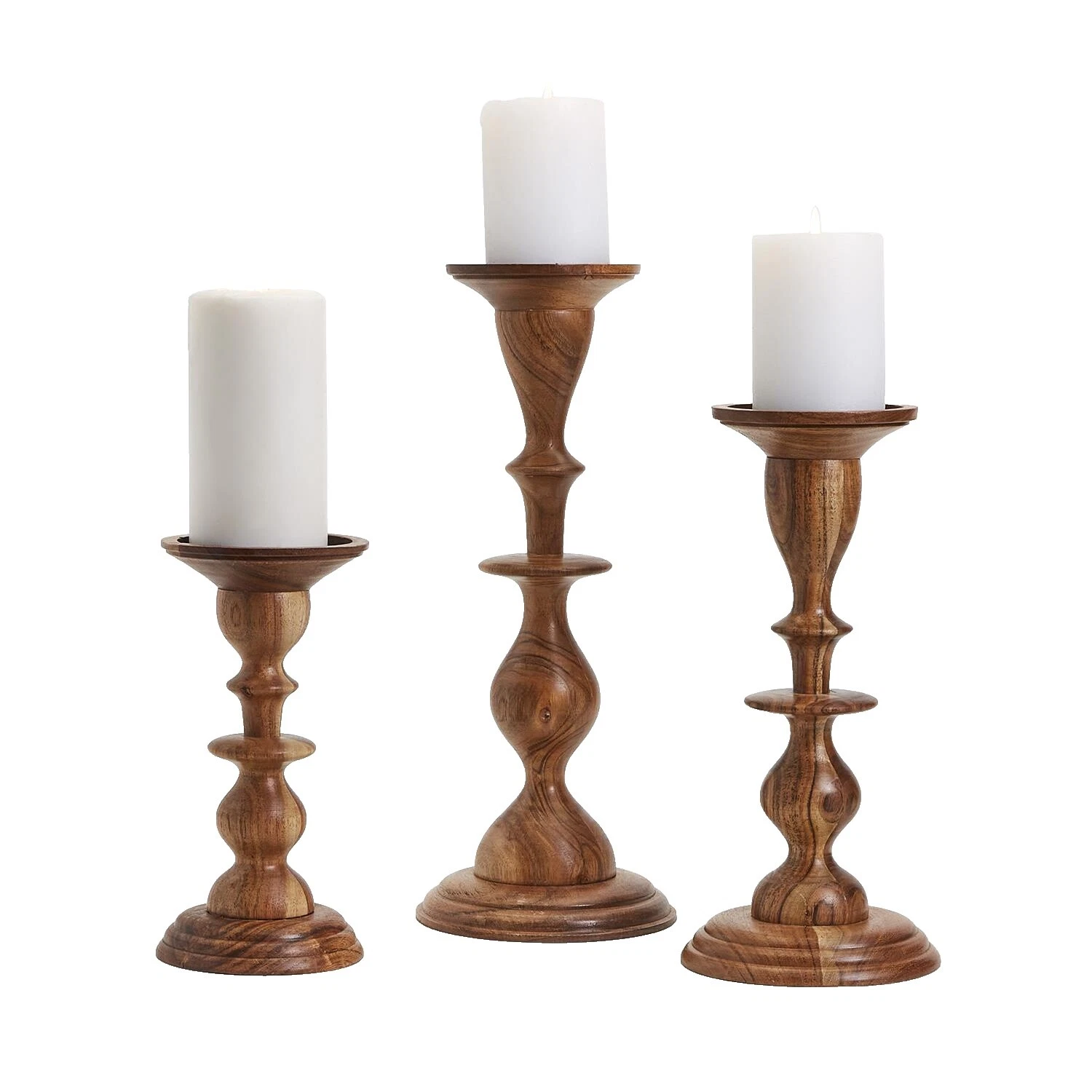 Candelabros Vela marrón de madera