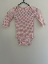 Carter  s Baby Girls Diamond Patterned 100 Cotton Long Sleeve Bodysuit Pink 3 M