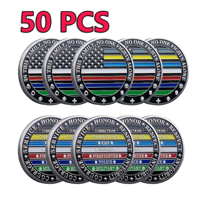 50PC All Lives Matter Police/ Firefighter/ Dispatcher/ Correction Challenge Coin