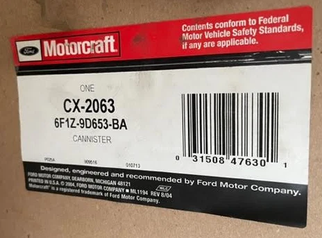 OEM Ford Vapor Canister Fuel Gas Emission Taurus 06-07 3.0L V6 6F1Z-9D653-BA - Image 2 of 3