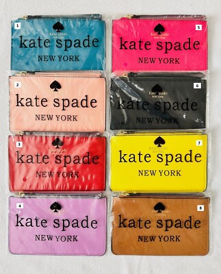 🌟💗NWT Kate Spade New York Wristlet Wallet Blue Pink Red Black Yellow  Brown
