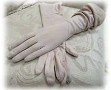 Vintage Palest Pink Cotton Blend Gauntlet GLOVES Size 6.5 US