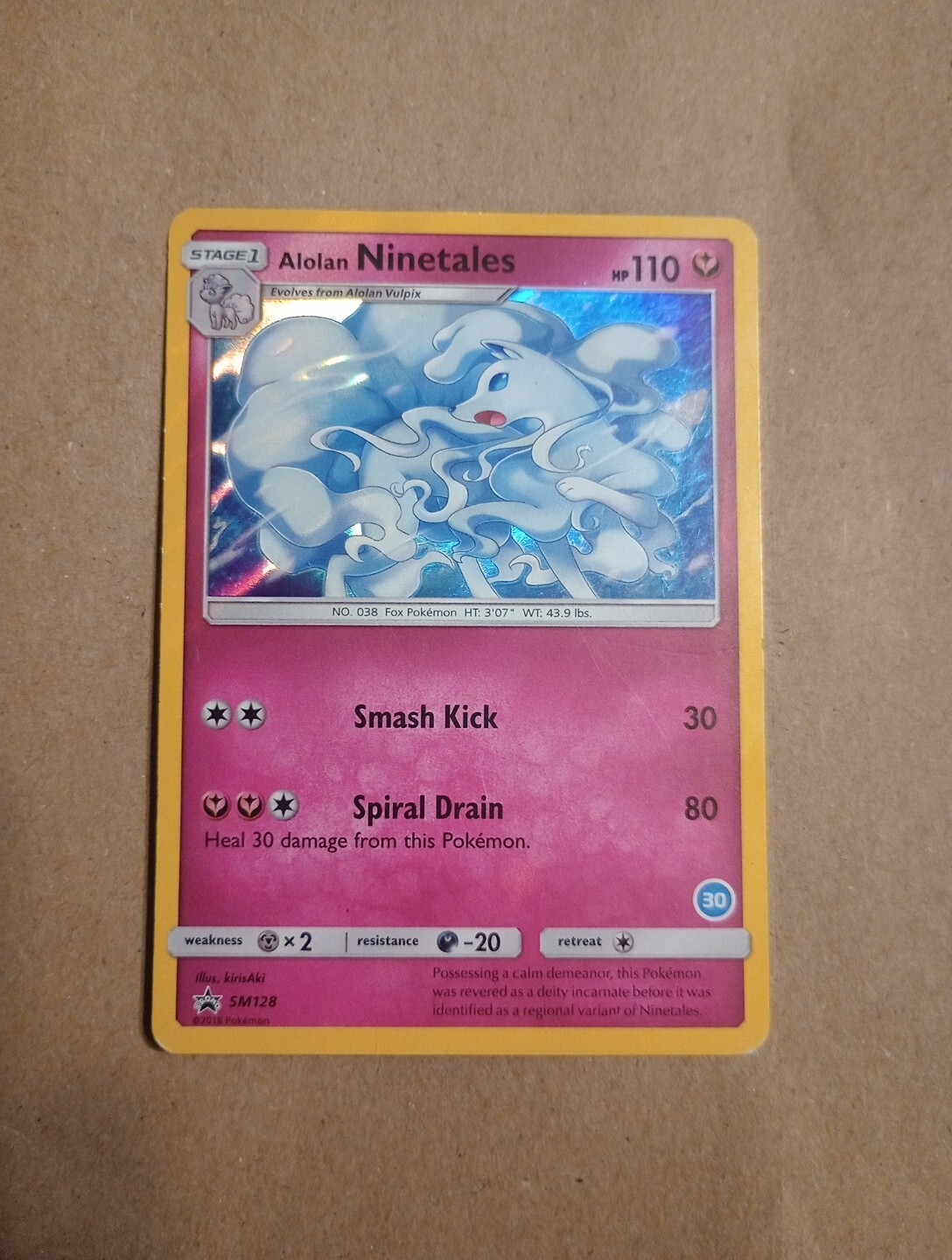 Alolan Ninetales - SM128 - Black Star Holo Rare Promo #30 Pokemon Card -LP