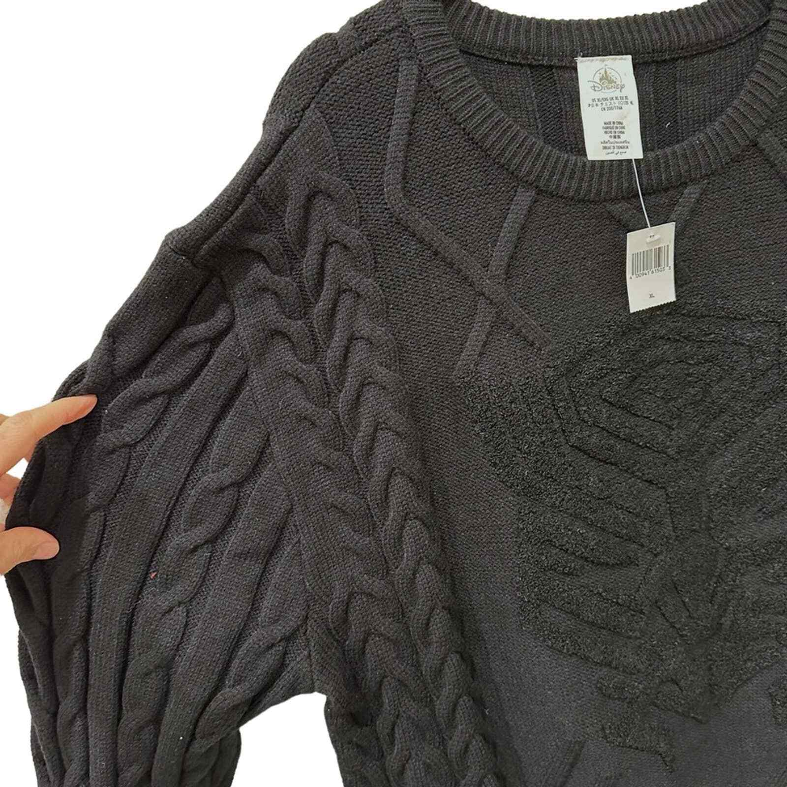 Disney Men's XL Black Panther Sweater Pullover Marvel Cable Knit Crew
