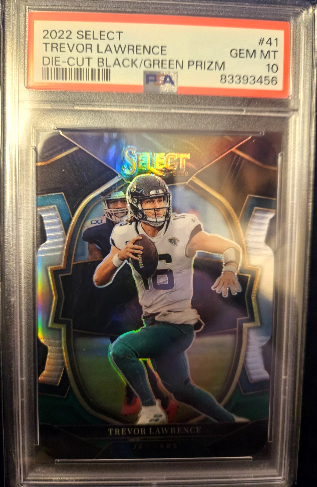 2022 PANINI SELECT DIE-CUT BLACK GREEN PRIZM #41 TREVOR LAWRENCE PSA GEM 10 JAGS