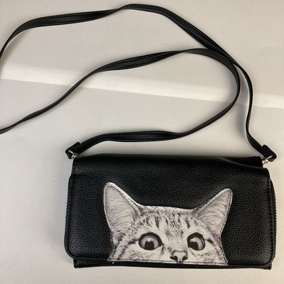 Ashley M Artist Series Peek A Boo Cat Crossbody Wallet Purse Clutch Kitten Rescu