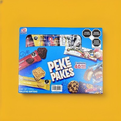 Peke Pakes Gamesa Cookie Assortment Variety Net. Cont. 1.098Kg 40 Packs Mexican