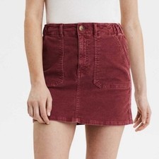 American Eagle Skirt Burgundy Red Corduroy,Super Stretch,Women Sz 8, Preppy, 90s
