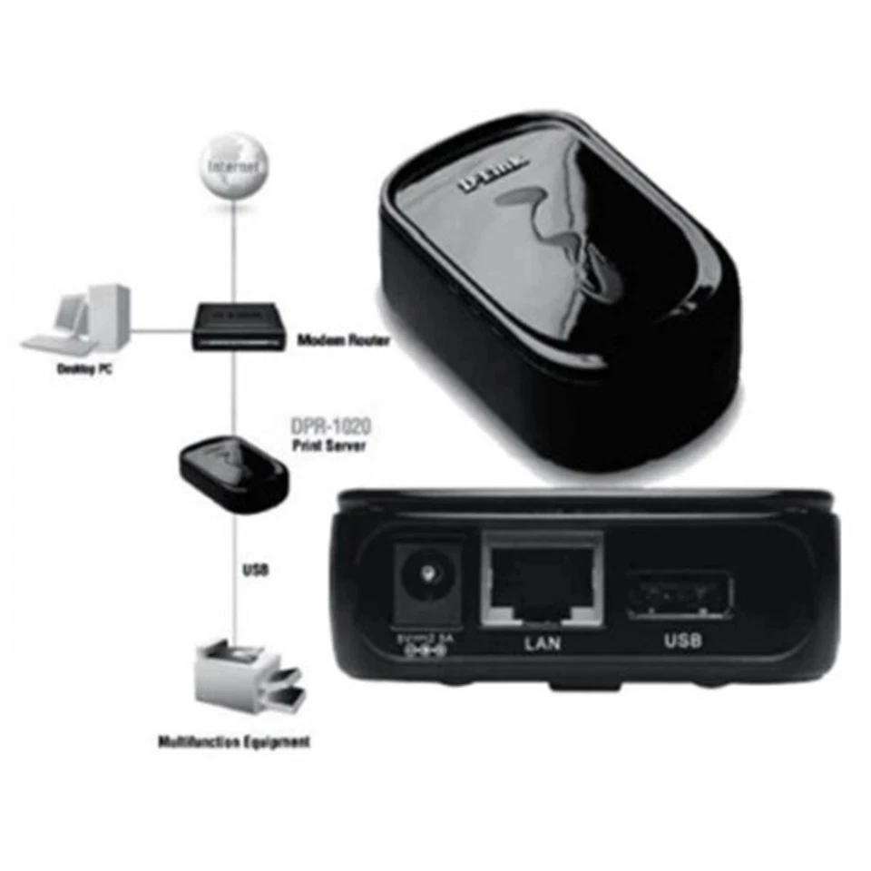 D-Link DPR-1020 USB Druckserver Drucker Print Server Netzwerk Druckerserver Port - Bild 2 von 4