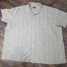 Foundry Button Down Short Sleeve Mens shirt Size 3XLT Green Plaid