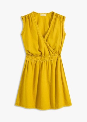 Kleid mit Fransendetail Gr. 40 Lemoncurry Mini Sommerkleid Casual-Dress Neu*