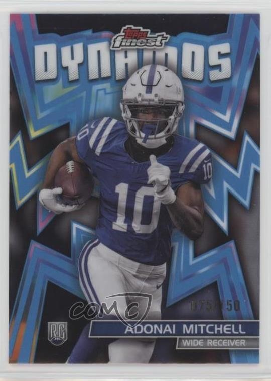 Adonai Mitchell Topps Finest Dynamos #DYN10 Sky Blue Refractor