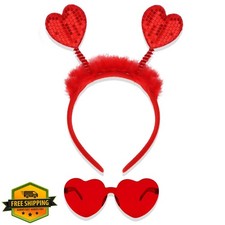 Valentine's Day Headband Red Heart Sunglasses Party Accessories