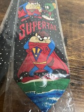NEW Vintage Looney Tunes Tie Supertaz Warner Bros Neck 1993 3 7/8 55