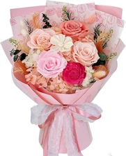 Preserved Flowers, Real Forever Flowers for Delivery, Roses Bouquet Long Lasting