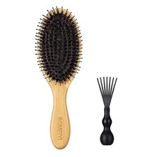 BOMEIYI Hair Brush, Boar Bristle Hairbrush for 1 Count Pack of 1 , Brown