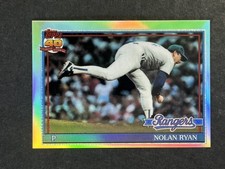1998 Topps Finest Refractor #1 Nolan Ryan 1991 Topps Texas Rangers HOF