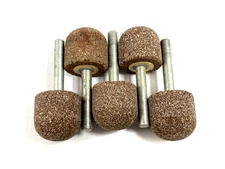 MOUNTED POINT ROUND ABRASIVE GRINDING STONE 1-3/32" DIA 1-3/32" LENGTH LOT OF 5
