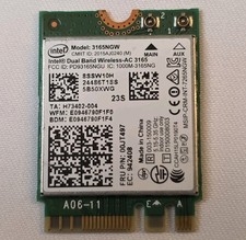 Intel 3165NGW 802.11AC BT4.0 Mini NGFF Wi-Fi WLAN Wireless Adapter Card