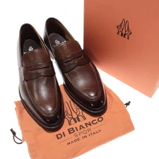 Di Bianco NWB Brera Loafers Size 41.5 (US 8.5) in Brown Pebble Leather