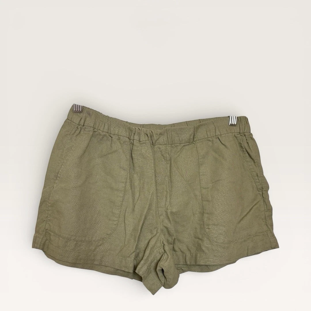 Banana Republic Olive Green Linen Blend Shorts Petite Medium