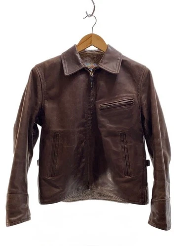 Aero Leather Half Belted/Berthelon/Leather Jacket Blouson/S/Cowhide/Brw/Uneven C video thumbnail