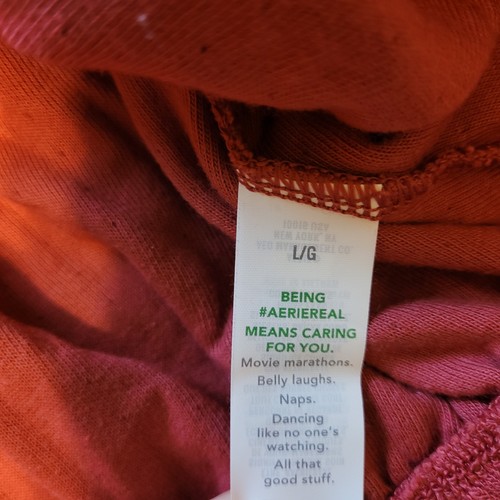 NWT Aerie Endless Summer Cropped Sweatshirt Size L Pink Bow Sleeves  - Bild 11 von 15