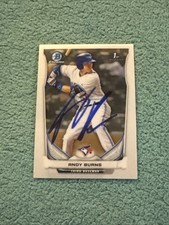 2014 1st Bowman Chrome Prospects #BCP22 Andy Burns (RC) IP Signed Blue Jays