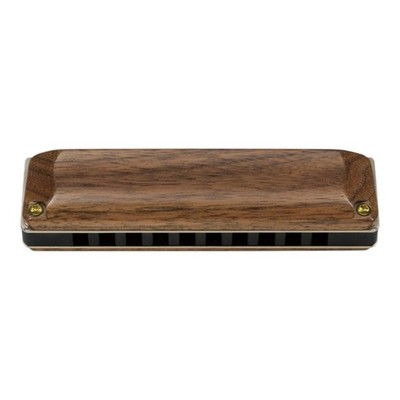 Suzuki Manji M-20W 10-Hole Harmonica Walnut Wood Cover Major 7 Key New