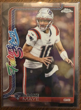 🔥2025 Topps Chrome Future Stars Drake Maye FS-7 New England Patriots Football🔥