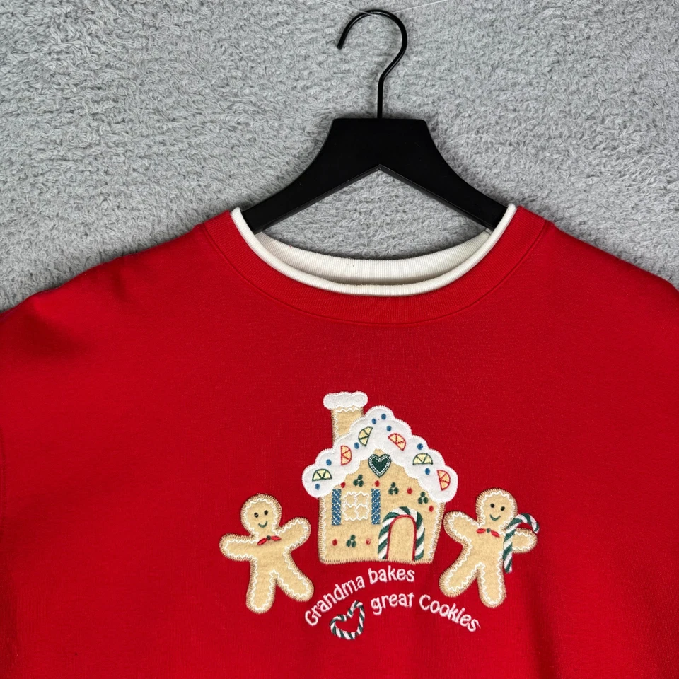 Sudadera Vintage Navidad Años 90 Pan de Jengibre Galleta Talla Grande Abuela Foto 4 de 4