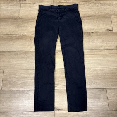 Lacoste Regular Fit Chinos Men Navy Blue Cotton Casual Dress Pants Size 32 Waist