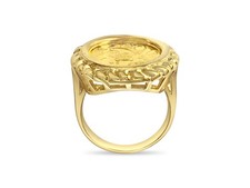14k Yellow Gold Fancy Ring, Chinese Panda Bear Coin
