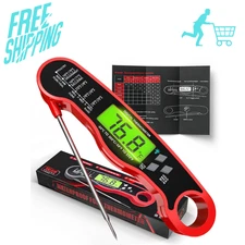 AWLKIM Meat Thermometer Digital - Instant Read Waterproof Food Thermometer with