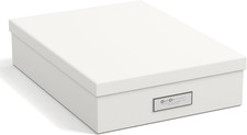 Document Box for A4 Paper, Brochures and Notes - Box with Lid and Handle - Fibre